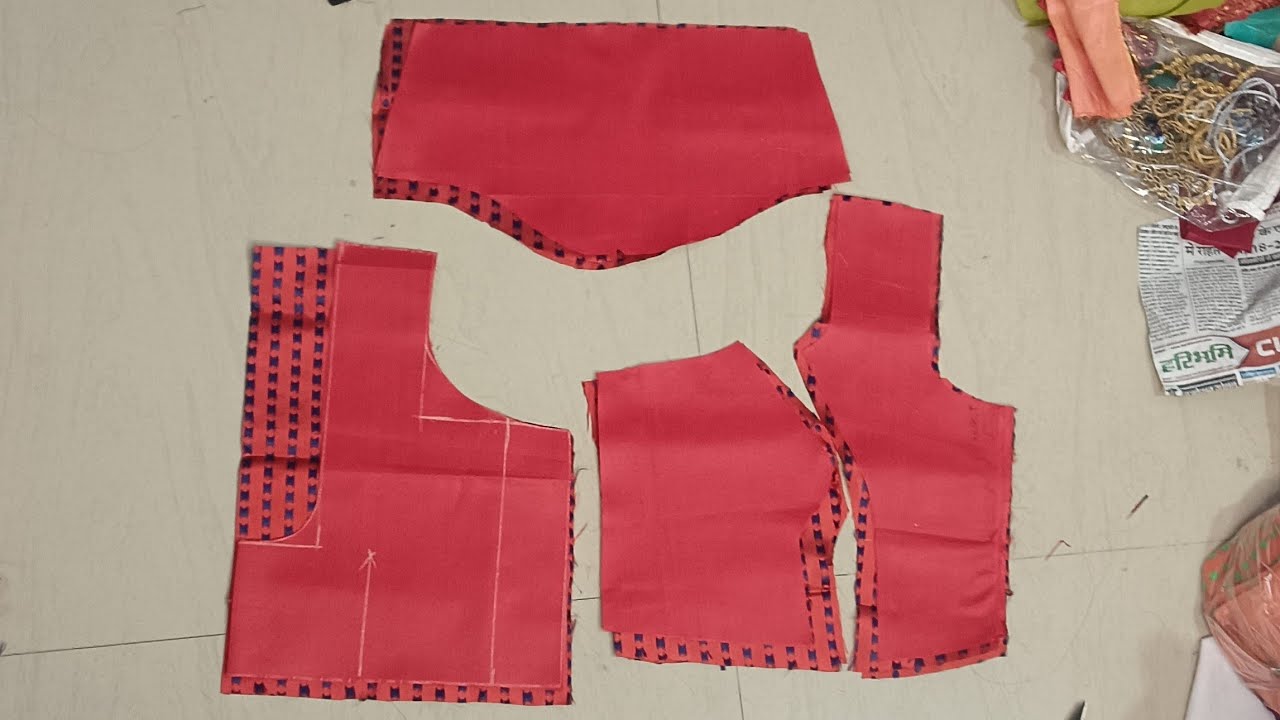 32 size 4 tucks blouse ki cutting ✂️😍 ll Step by step full mathode #blousecutting#nayantarafashion