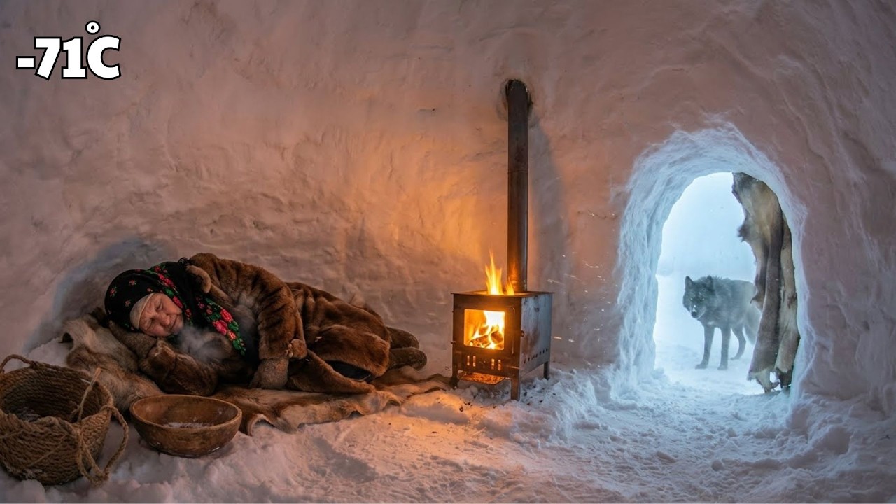 78 Year Old Woman Living in an Igloo | Fighting Wolves and Surviving Off Grid in Yakutia