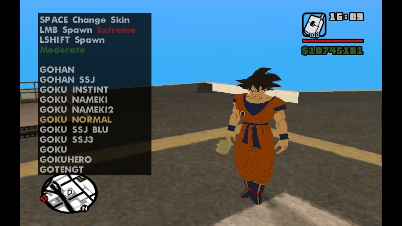 GTA Sa Dragon ball Super Pack de skins de vegeta, goku, oozaru e mas