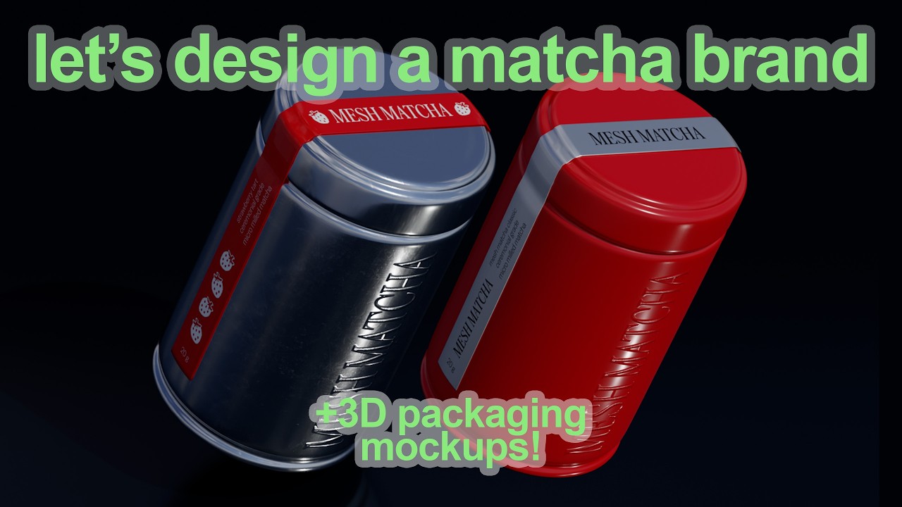 Let's Design a Matcha Brand 🍵 + How I Make 3D Packaging Mockups