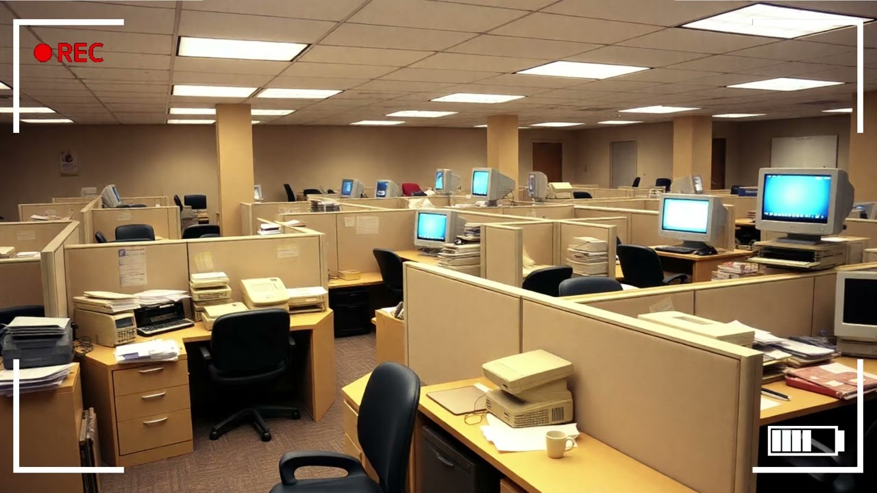90s Office Rainy Day | Cozy Workplace Ambience with Lofi Music