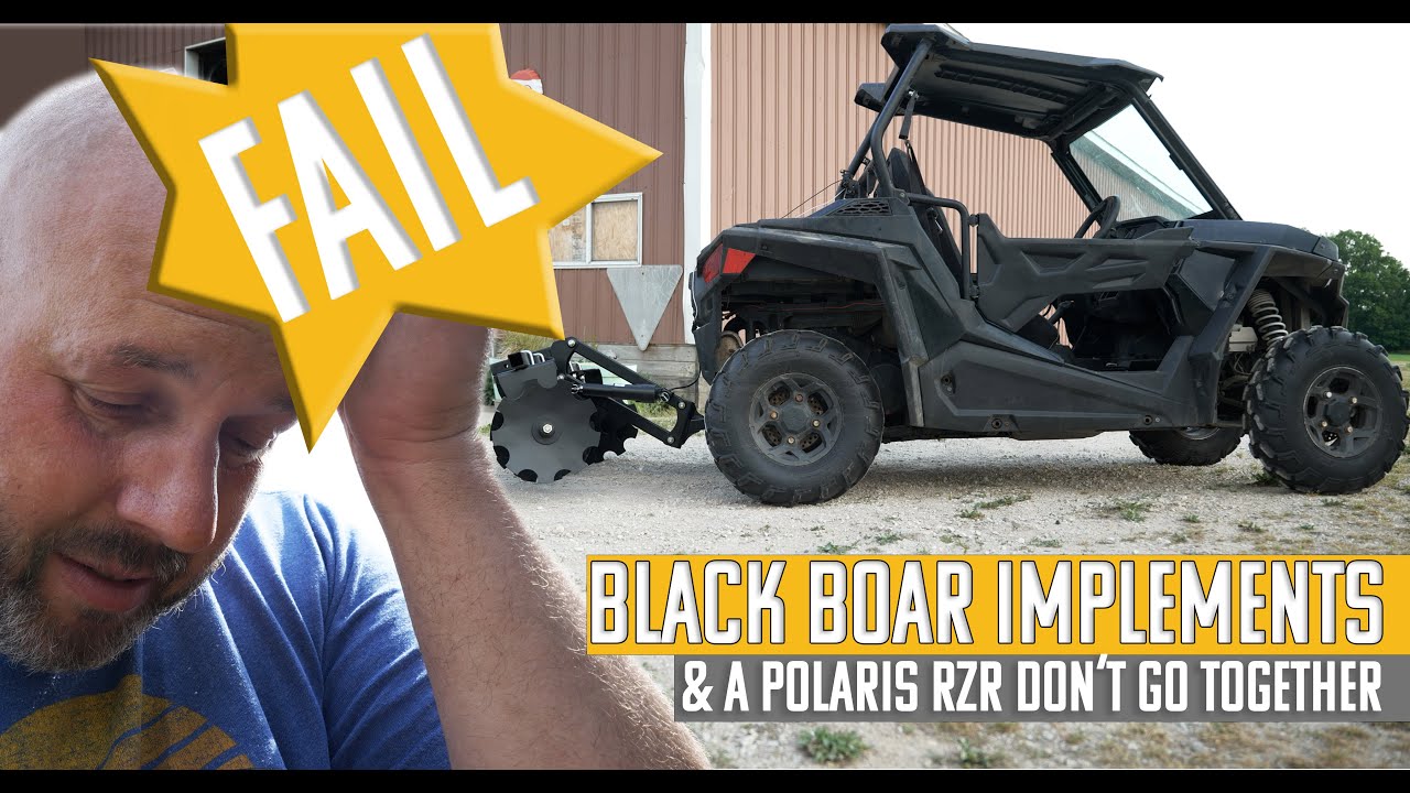 Black Boar ATV Implement setup, overview & Polaris RZR test FAIL