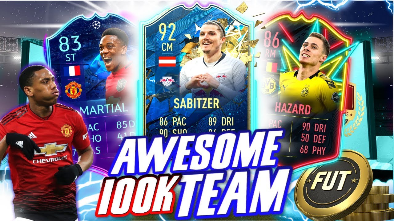 BEST 100K SQUAD BUILDER FIFA 20 | MOST INSANE 100K HYBRID w/ TOTS SABITZER!