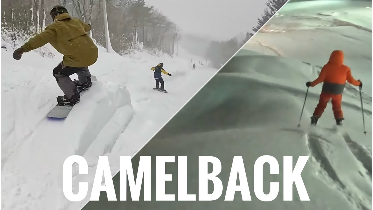 Full Day AND NIGHT Snowboarding and Exploring Camelback Resort, PA in a Snow Storm