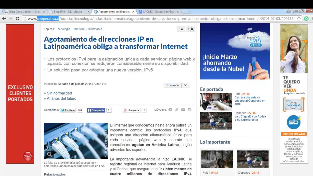 1. Se terminaron las direcciones IPv4, es hora de implementar IPv6. Introducción