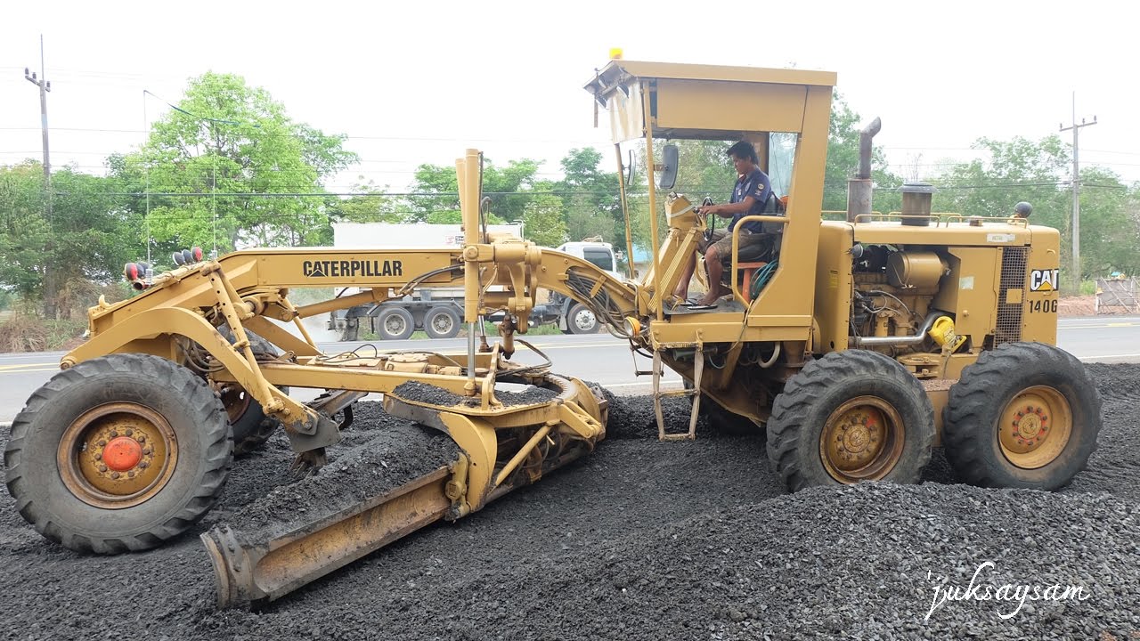 รถเกรดเดอร์ CATERPILLAR 140G เกรดปรับระดับหินคลุกทำทางลาดยาง GRADER