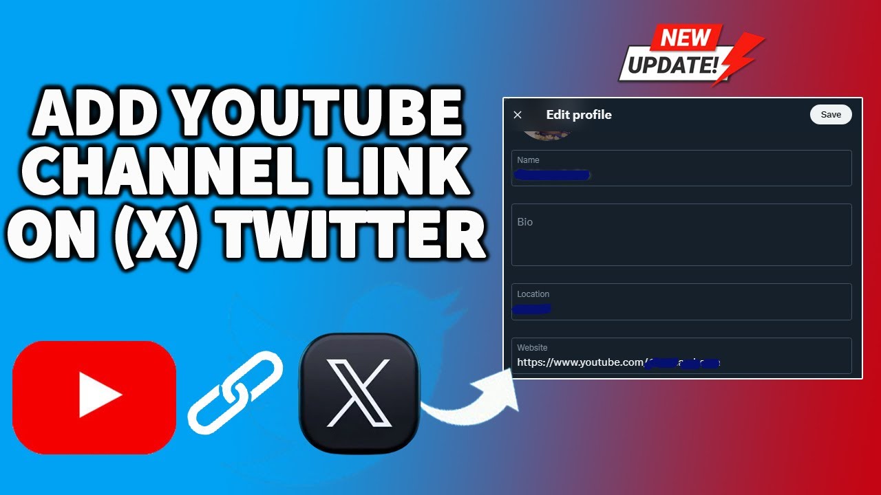 How to add YouTube channel link on (X) Twitter