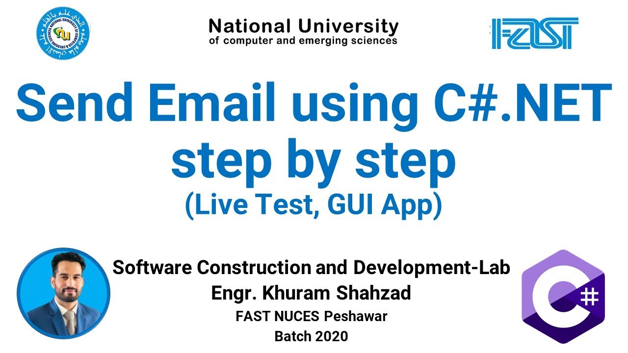 SCD Lab 10: Send Email using C#.NET Step by Step | Email Sending GUI App | C# .NET