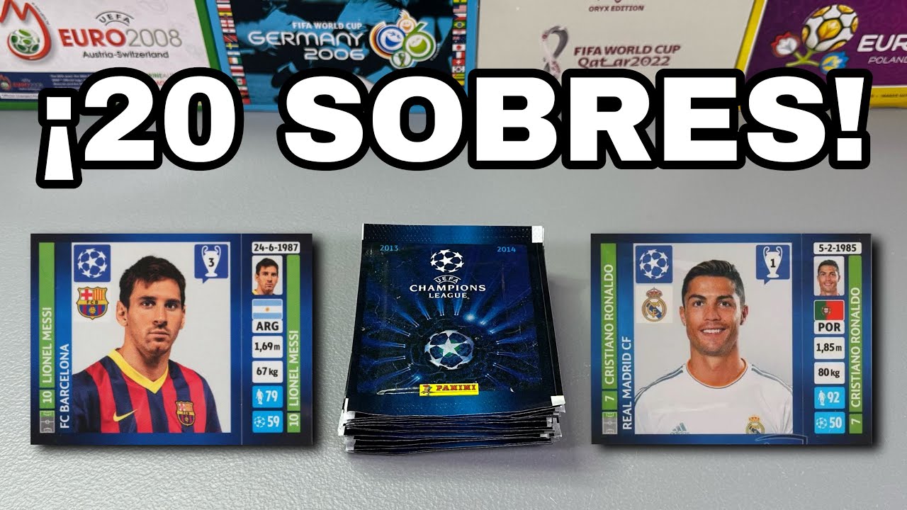 ¡BUSCANDO AL BICHO Y A MESSI EN 20 SOBRES! - Panini UEFA Champions League 2013-14