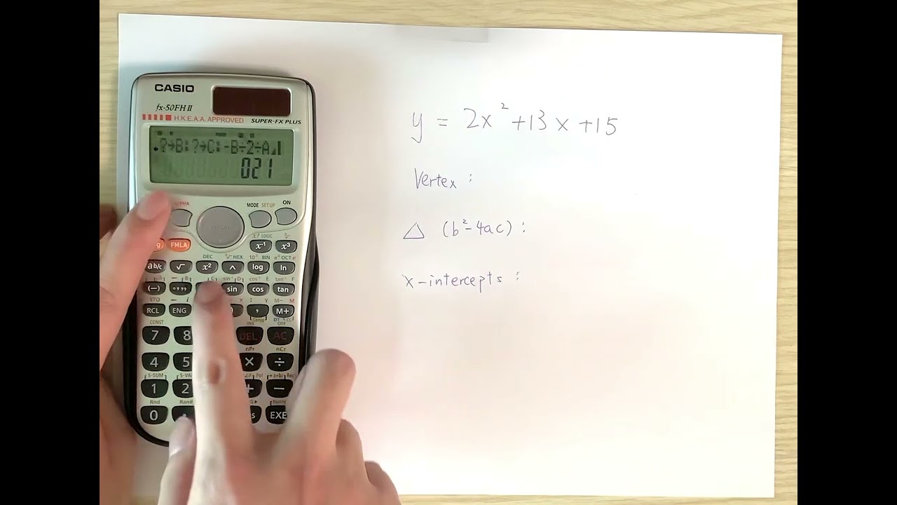 Quadratic Equation Program (Vertex, determinant, x-intercepts)
