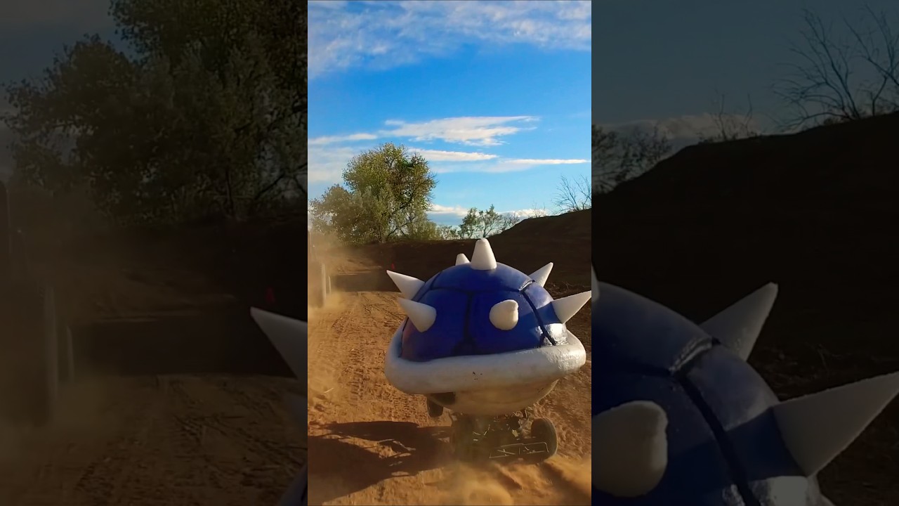 We made a fully functional Mario Kart BLUE SHELL 🐢🏎️🍄