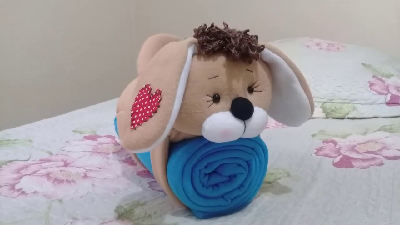 Porta cobertor cachorrinho