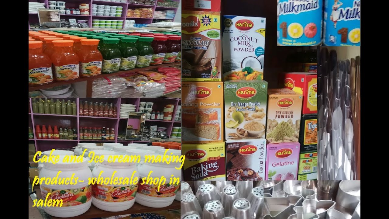 Wholesale Bakery Products in Salem | Cake Decoration , Icecream making items in One Shop