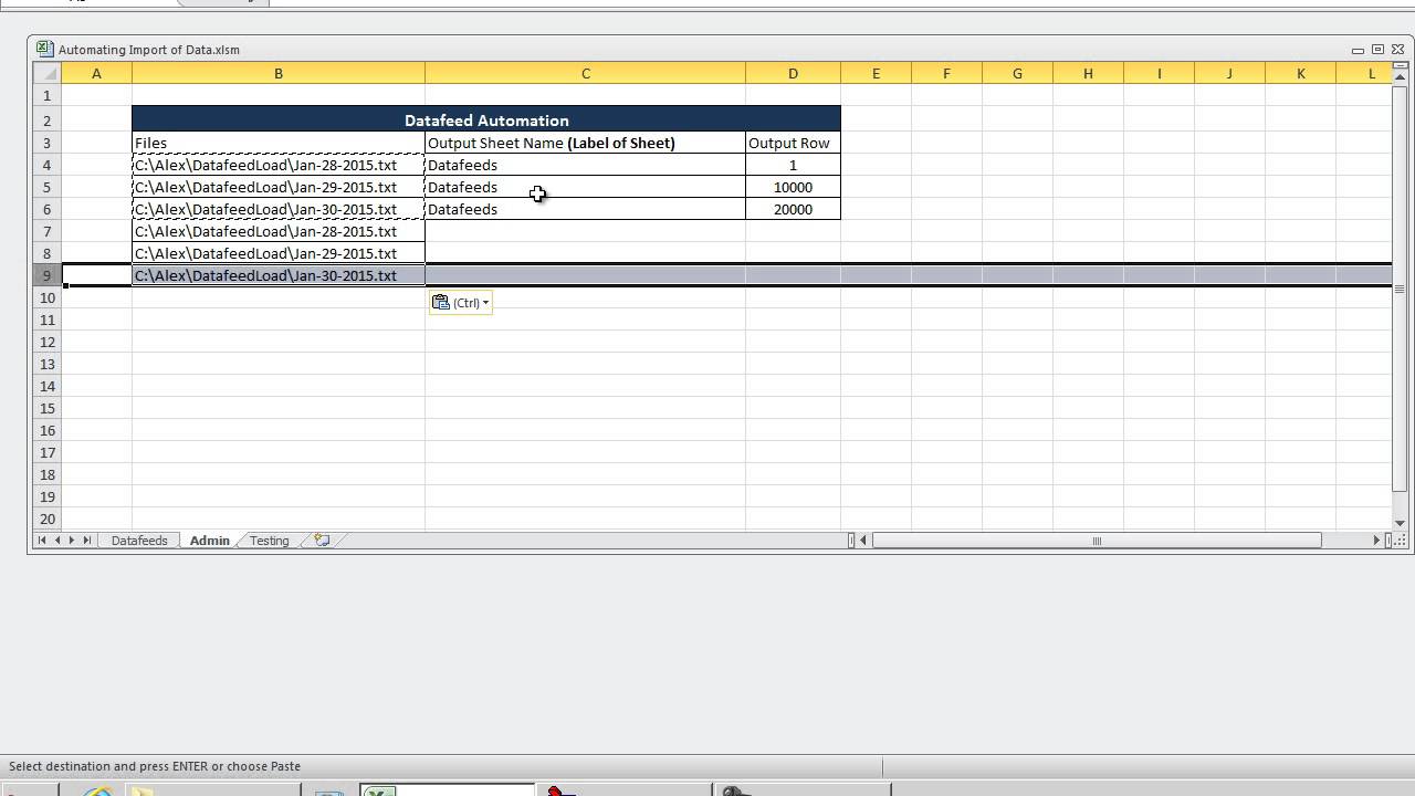 Automating Importing Multiple CSV Text Files - VBA Excel 2010