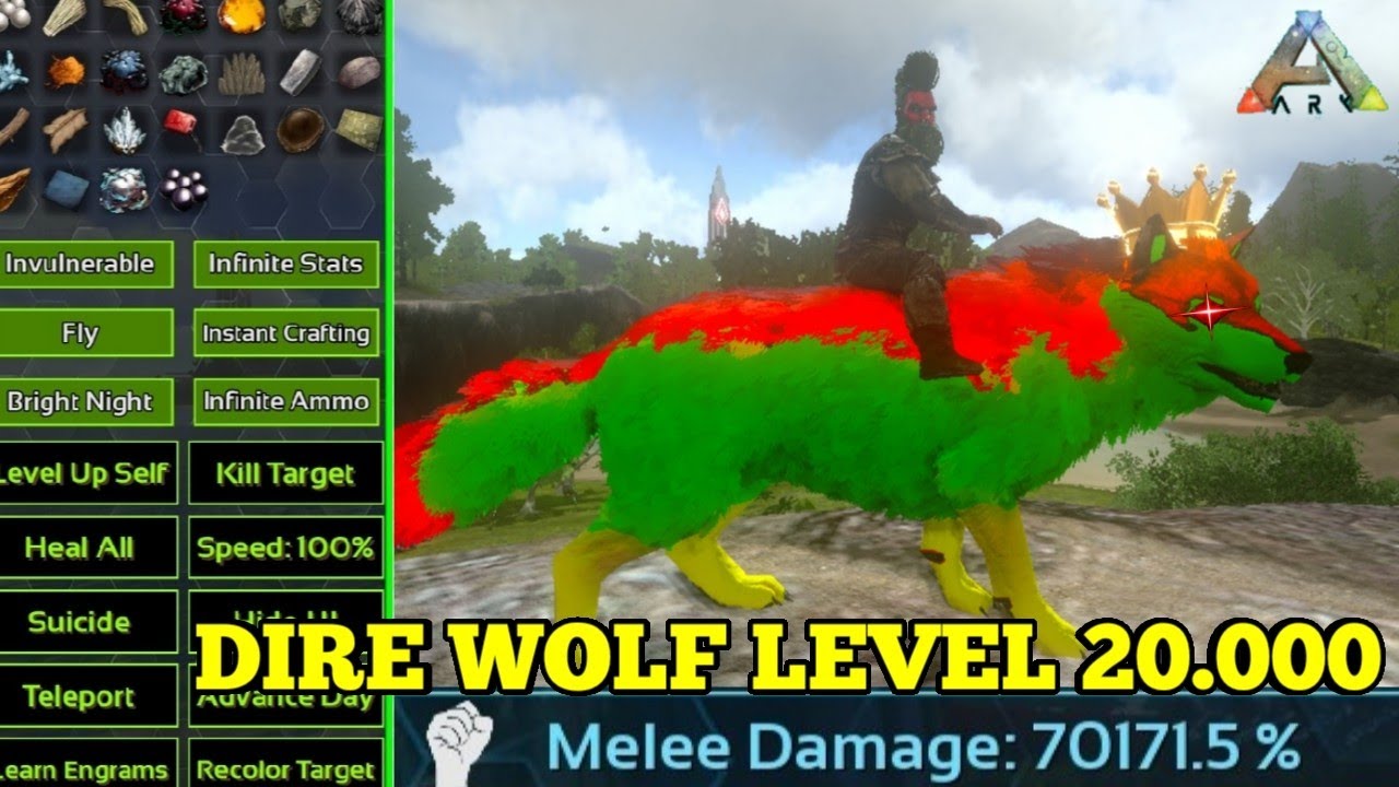 ARK MOBILE ||TAMING DIREWOLF LEVEL 20,000 (lobo level 20.000)