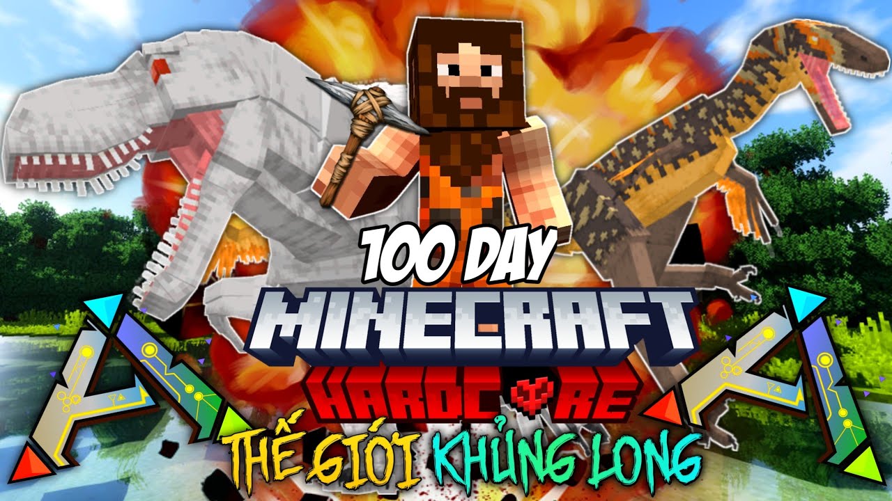 M&igrave;nh Đ&atilde; Sinh Tồn 100 Ng&agrave;y Trong Minecraft THẾ GIỚI KHỦNG LONG ARK Si&ecirc;u Kh&oacute; V&agrave; N&oacute; Kh&oacute; V&atilde;i *Beep*