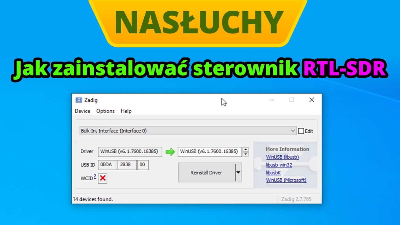 Jak zainstalować sterownik do odbiornika RTL-SDR i program SDR Sharp