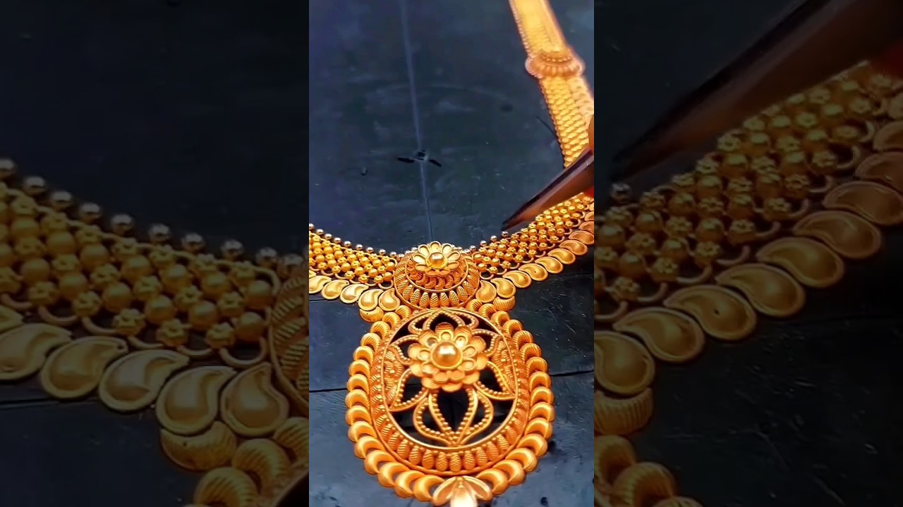Making a gold necklace designs process 🥰 #jewellery #goldmeking #makingjewellery #shorts