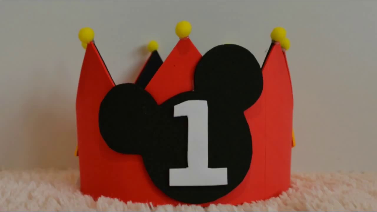 Cómo hacer una corona de Mickey Mouse para cumpleaños / Mickey Mouse Crown