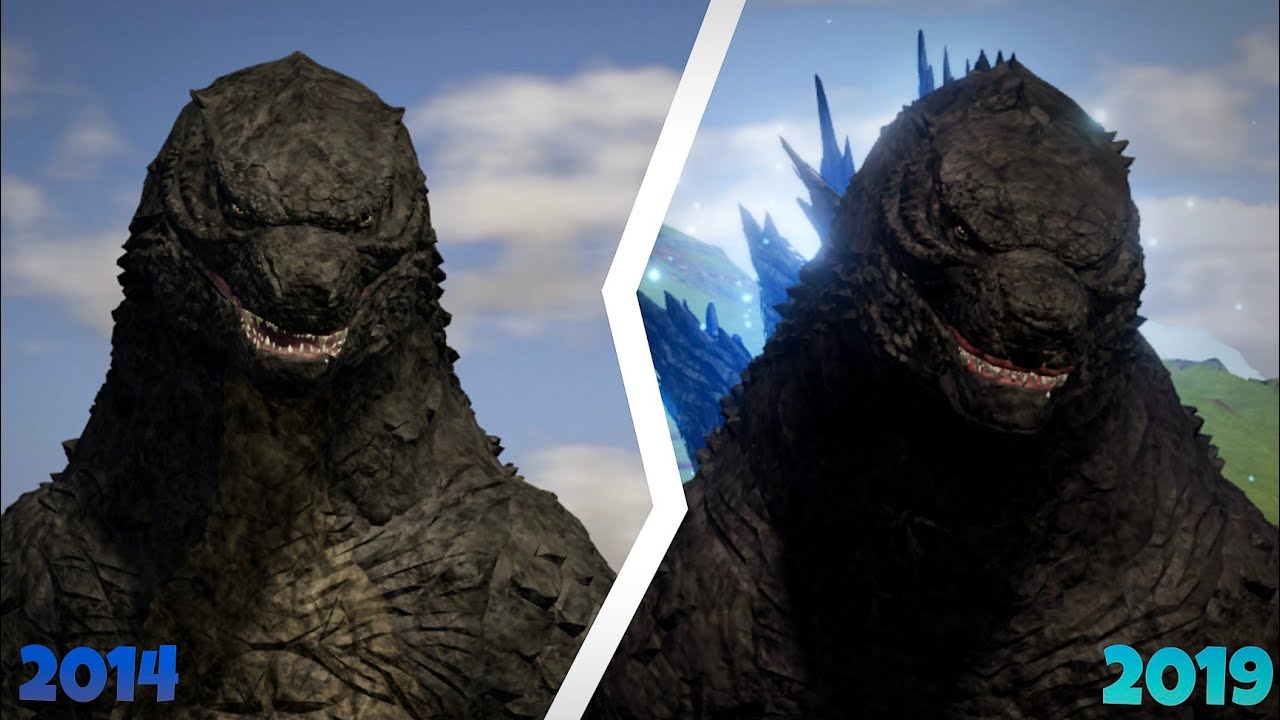 Godzilla 2014 VS 2019! | Comparison | Age of Titans | Roblox 