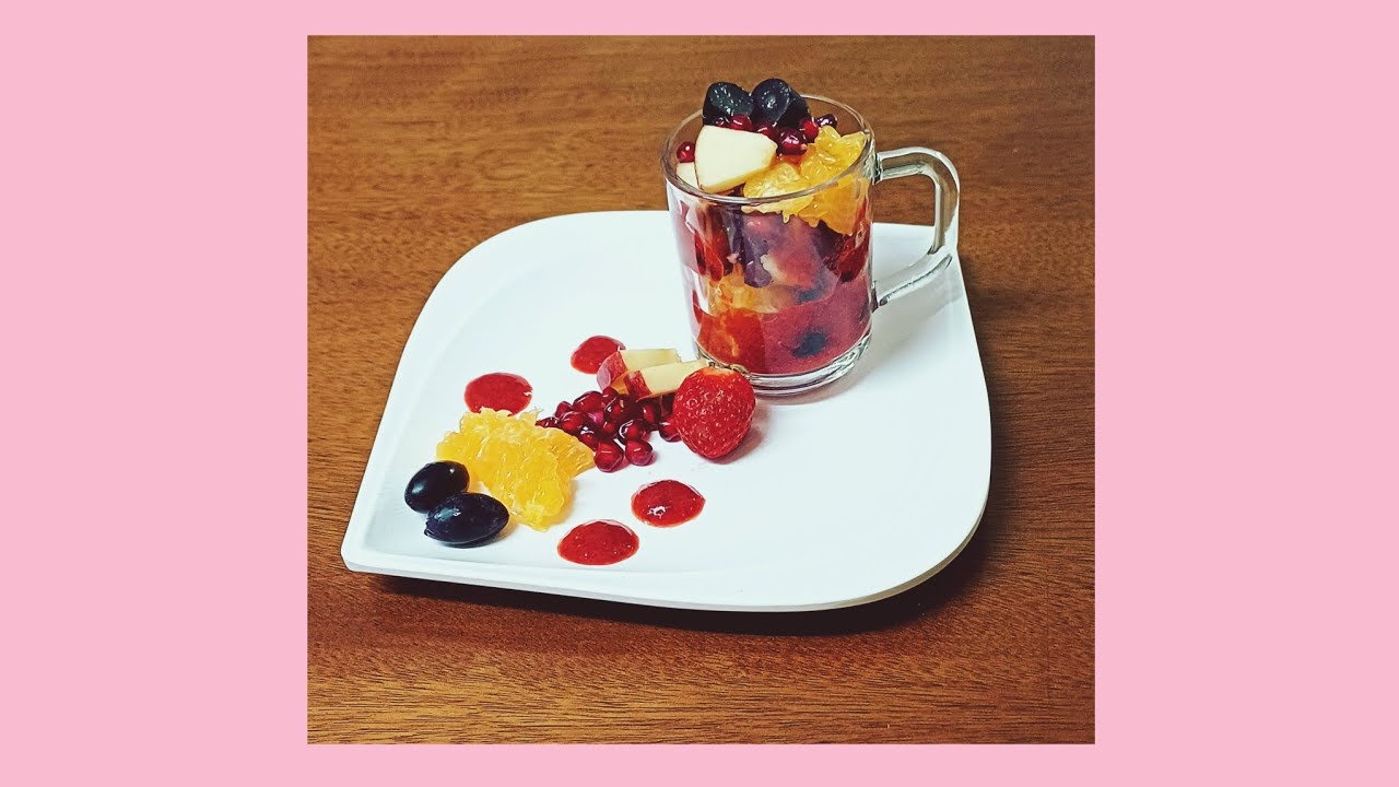 Fruit Cup with Chatpata ( Tangy ) Strawberry Sauce recipe /No Sugar, No Honey,  Fireless cooking 