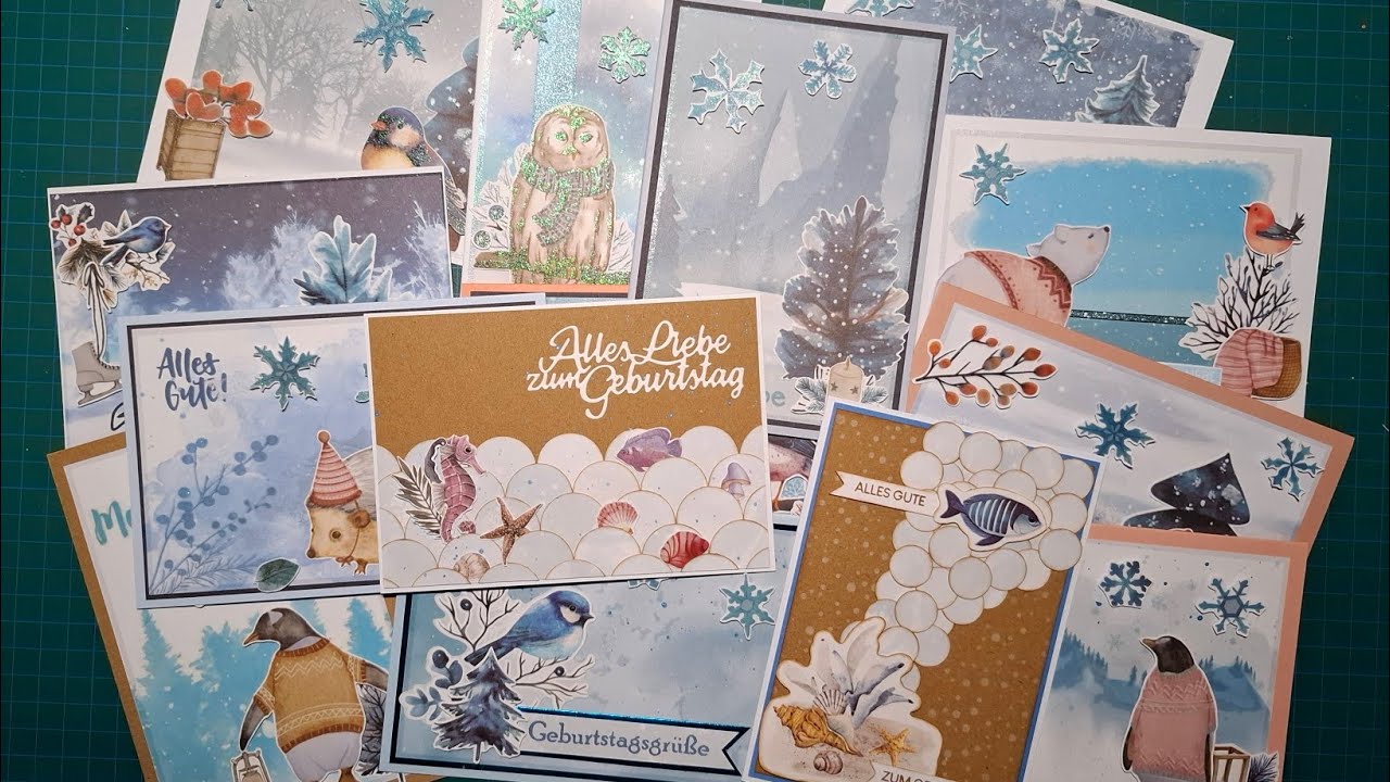 DIY-Cardmaking von Tedi - 12 + 2 Karten * Winterkarten * watch me craft