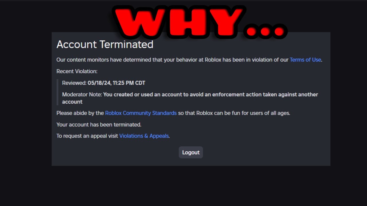 My account got terminated...