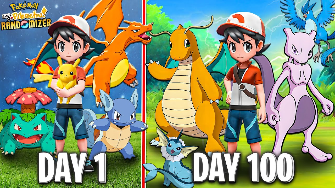 I Spent 100 Days Playing Pokémon Let's Go Pikachu with a RANDOMIZER