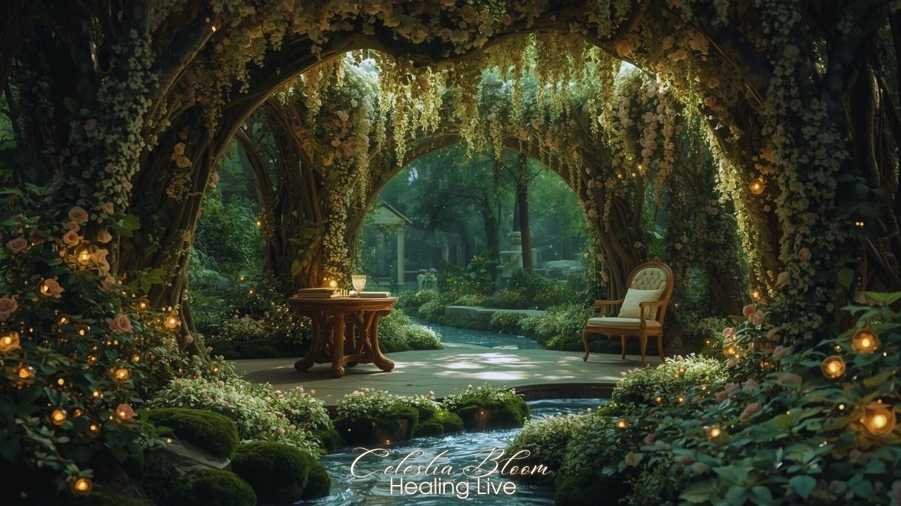 Enchanted Elven Garden LIVE 24/7 🌿✨ | Fantasy Sleep Music, Water Sounds & Forest Ambience