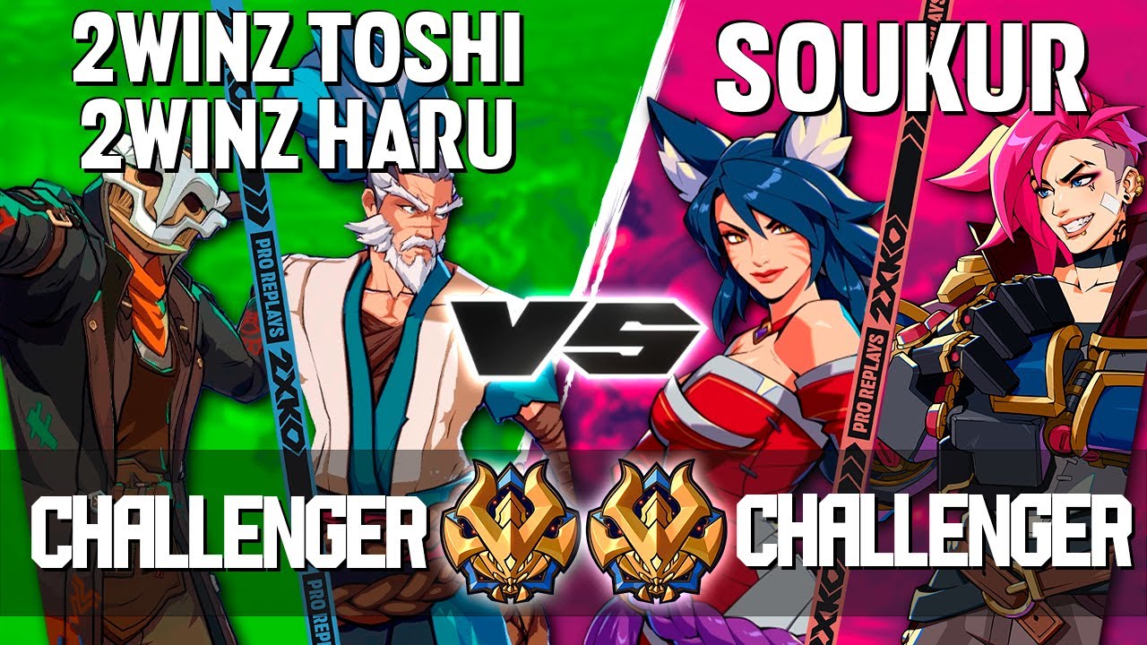 2XKO ▰ 2WINZ TOSHI- HARU (Yasuo-Ekko) vs SOUKUR (Ahri-Vi) ▰ 2XKO Pro level replays