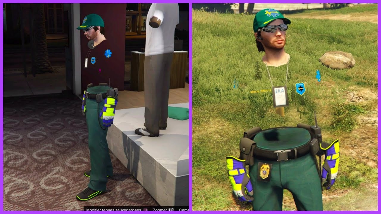 GTA 5 GLITCH PLAQUE POLICE BADGE IAA TENUE  PARAMEDICAL AVEC KRAMPUS 1.46