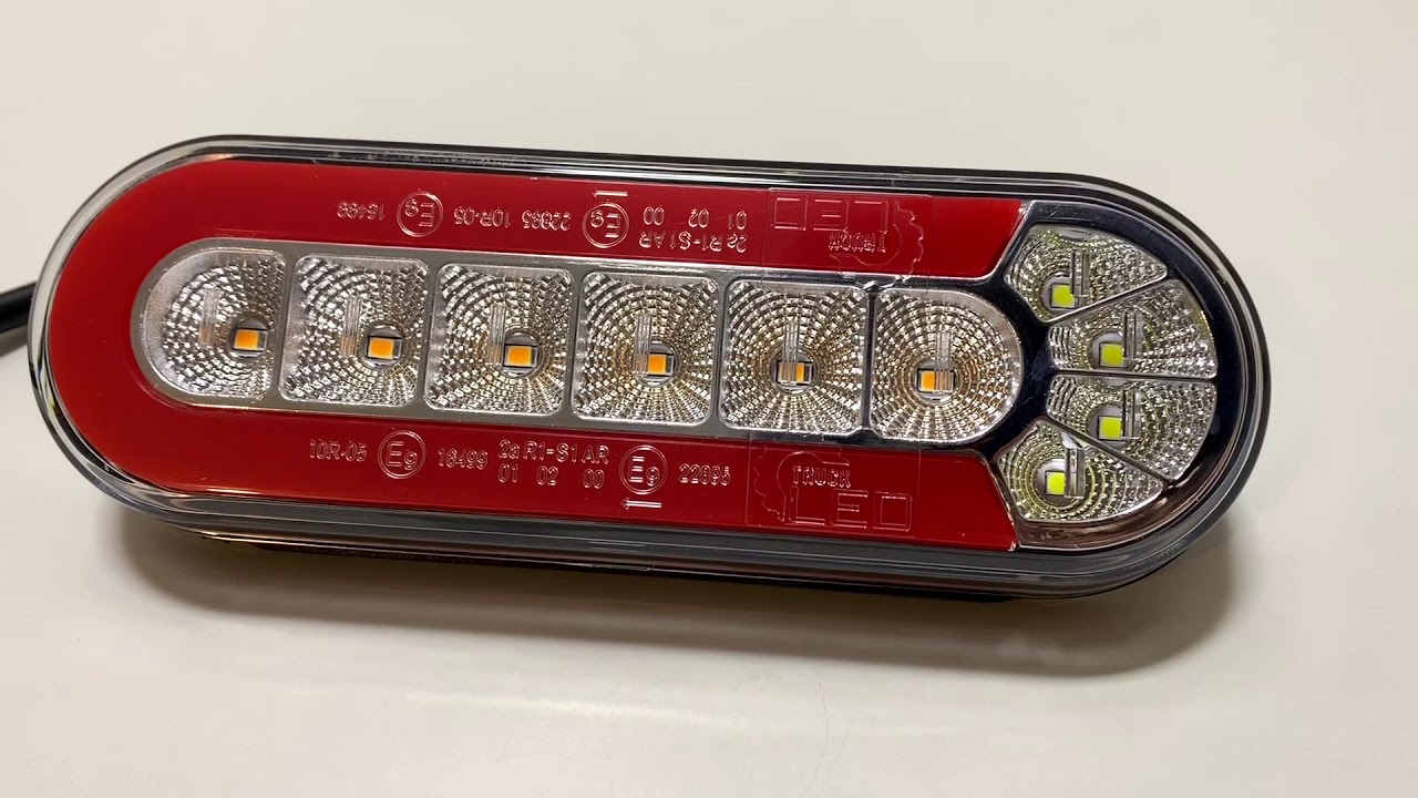 Lampa tylna zespolona owalna led kierunkowskaz pozycja stop cofania mała 12v 24v