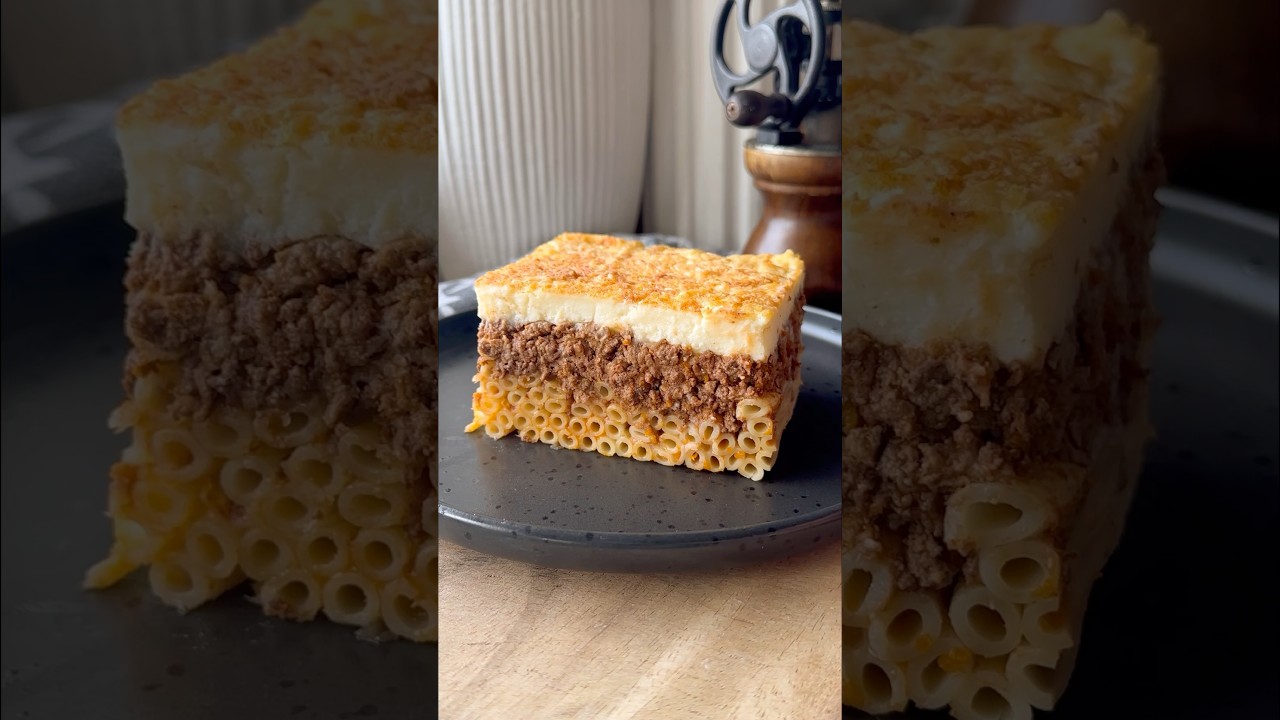 PASTITSIO! Greek Pasta Bake🍅 recipe on my website under the MEAT category. Enjoy! #greekfood #food