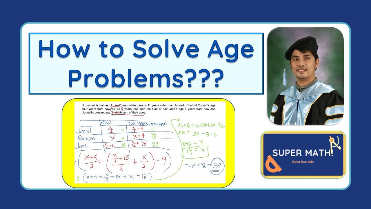 Super Math 12: How to Solve Age Problems?