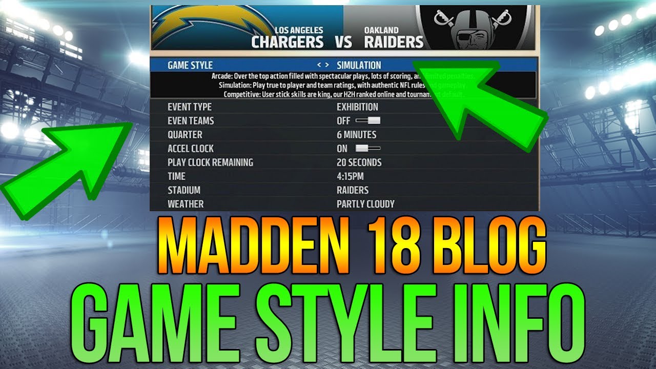 ARCADE, SIMULATION + COMPETITIVE -- MADDEN 18 GAME STYLES BREAKDOWN