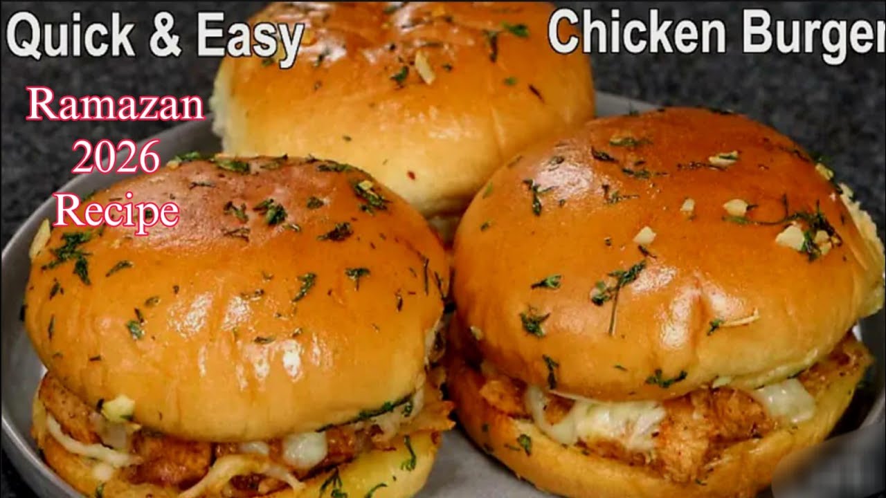 KFC Style Chicken Burger Recipe | Kids favorite Cheesy Chicken Burger