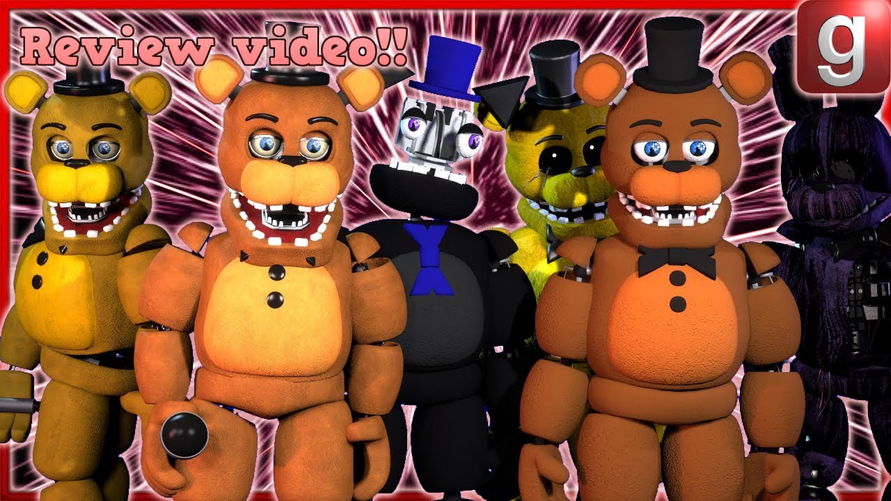 GMOD FNAF | review | Emodels / CoolioArts Rebooted review video!!!