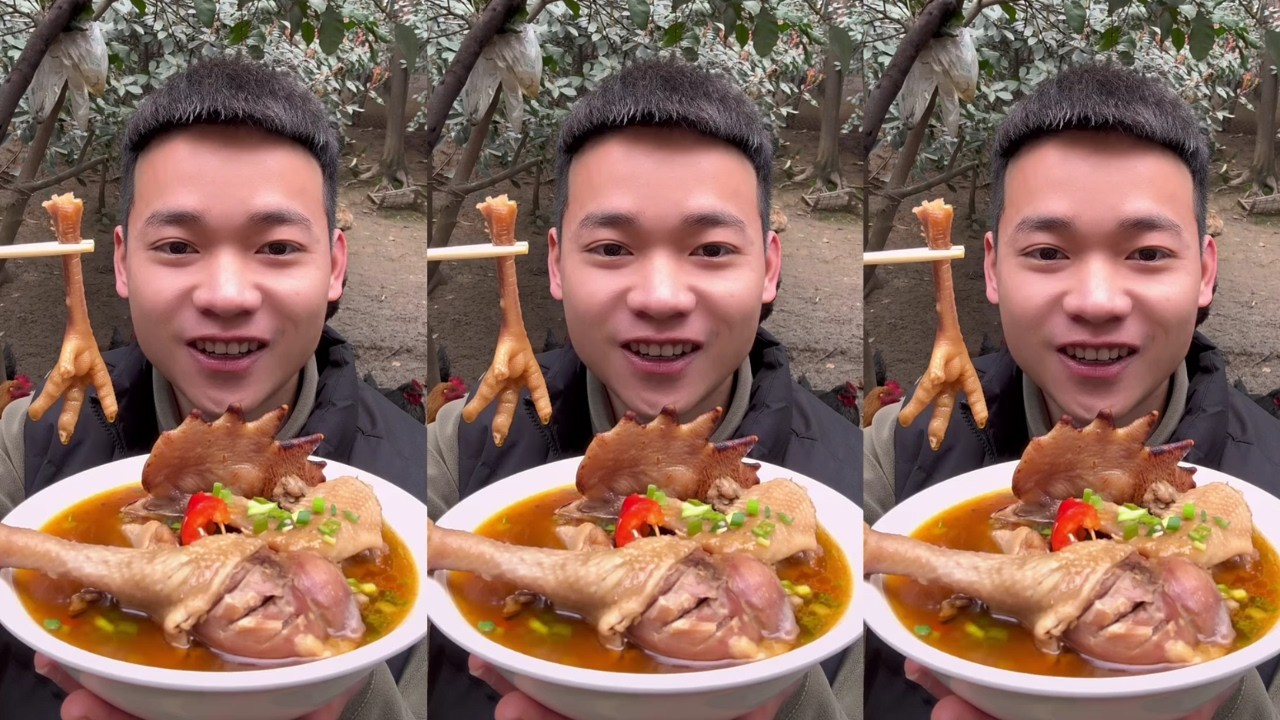 Rural Food Satisfying Eating Chicken Soup | Cozy Home Style Mukbang Eating Show