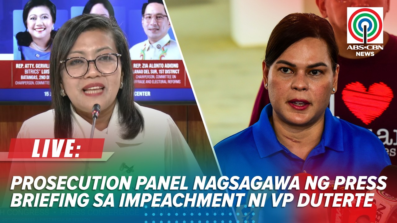 LIVE: House prosecution panel holds presscon on VP Sara Duterte impeachment | June 15, 2026
