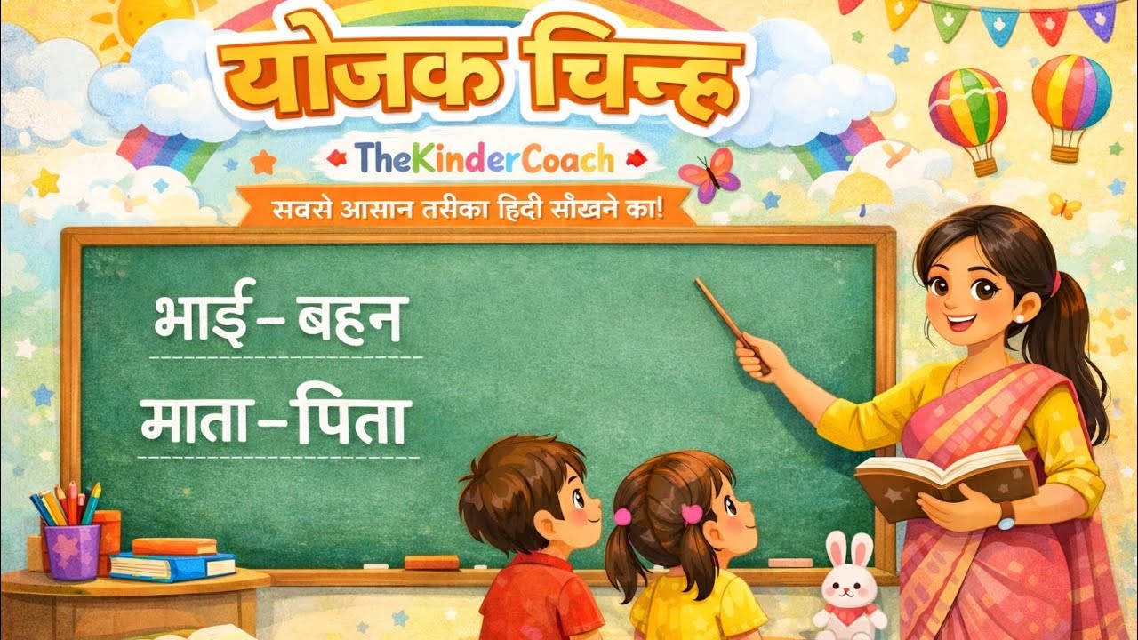 📚✨ योजक चिह्न (–) आसान और मज़ेदार तरीके से सीखें!भाई–बहन,  सही लिखना अब होगा बिल्कुल सरल ✏️😊