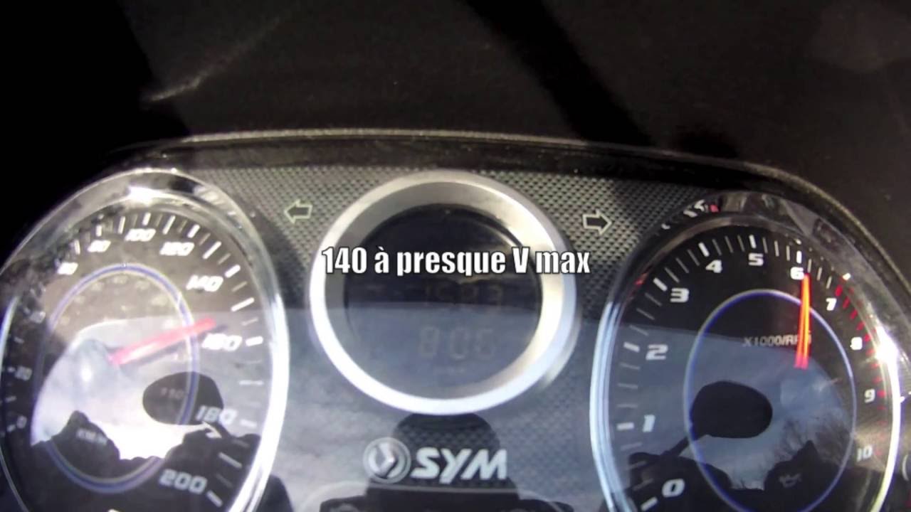 Maxsym 600 I : régime moteur, O à 100, reprise et accélération, Vmax ...