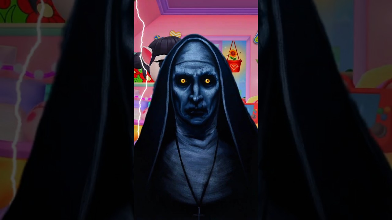 The nun vs My Talking Angela 2 cosplay  #ghost #mytalkingangela2 #cosplay #shorts #creepy #gaming