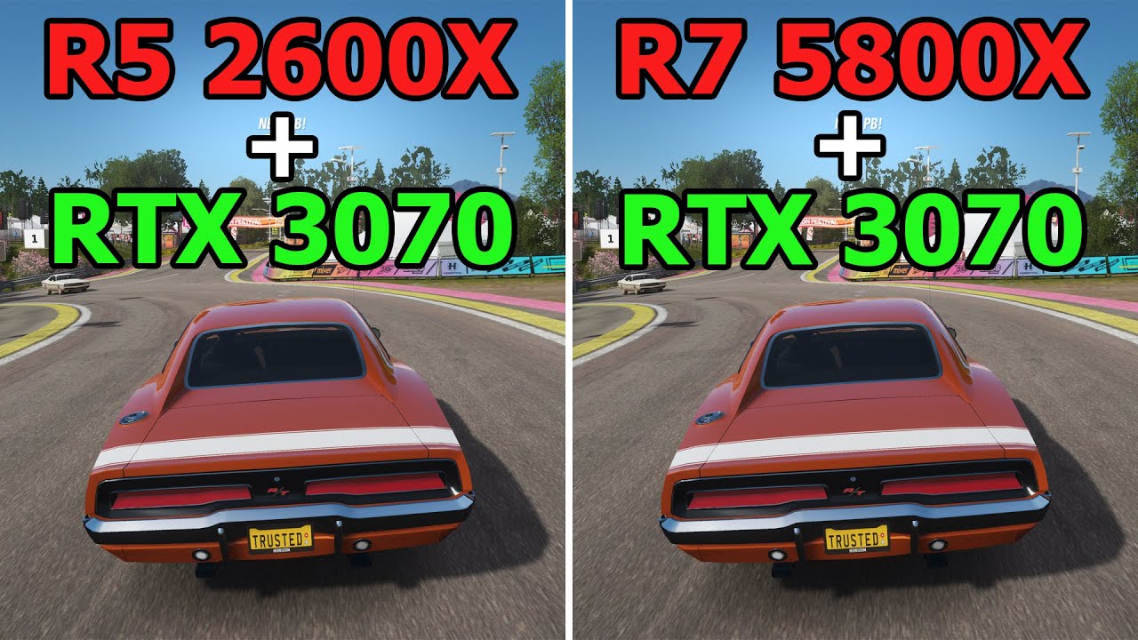 R5 2600X VS R7 5800X + RTX 3070 10 games tested on 1080P