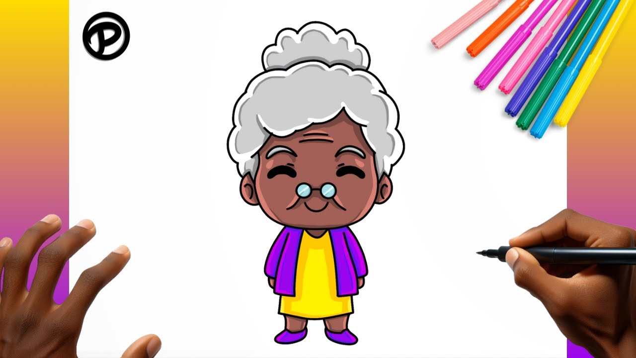 COMO DESENHAR UMA VOVÓ PASSO A PASSO
