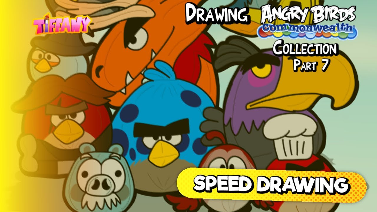 Drawing Angry Birds Commonwealth Collection Part 7 Progress | Speed Drawing | Tiffany Fisher Artist