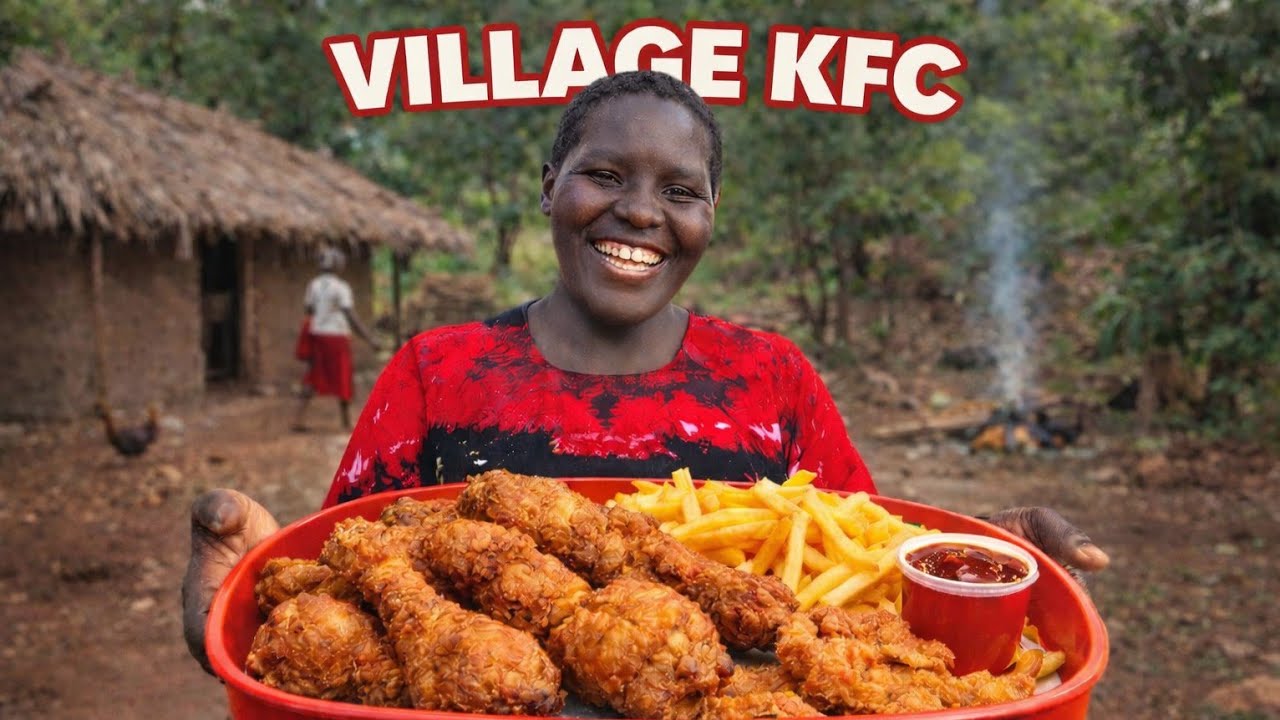 Домашняя хрустящая курица и сосиски в стиле KFC от африканской деревенской мамы | рыночный день