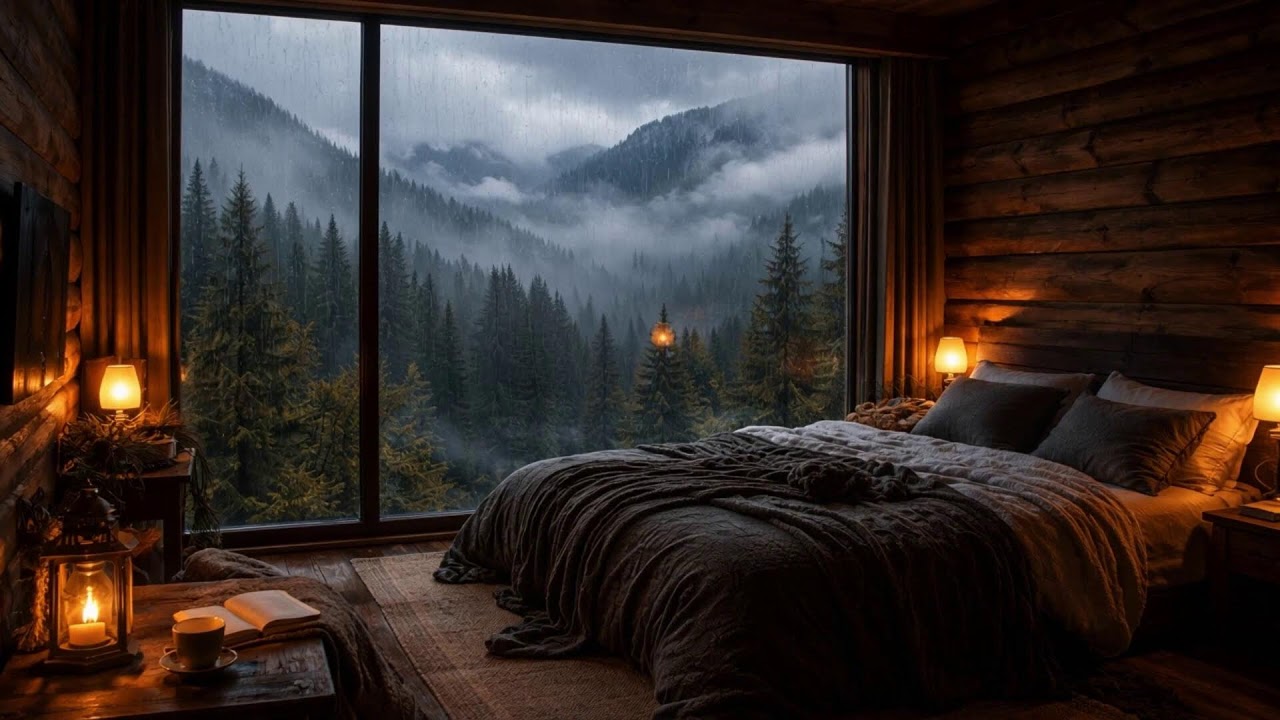 Cozy Cabin in the Forest 🌲 Mountain & Forest View | #nature #relax #sleep