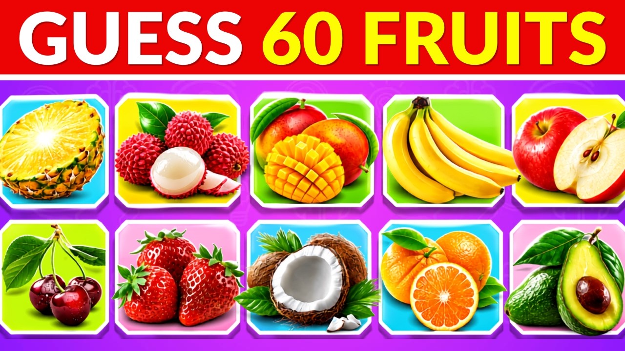 Угадай фрукт за 3 секунды 🍎🍒 | 60 разных видов фруктов 🍓 Викторина: от ПРОСТОГО к НЕВОЗМОЖНОМУ