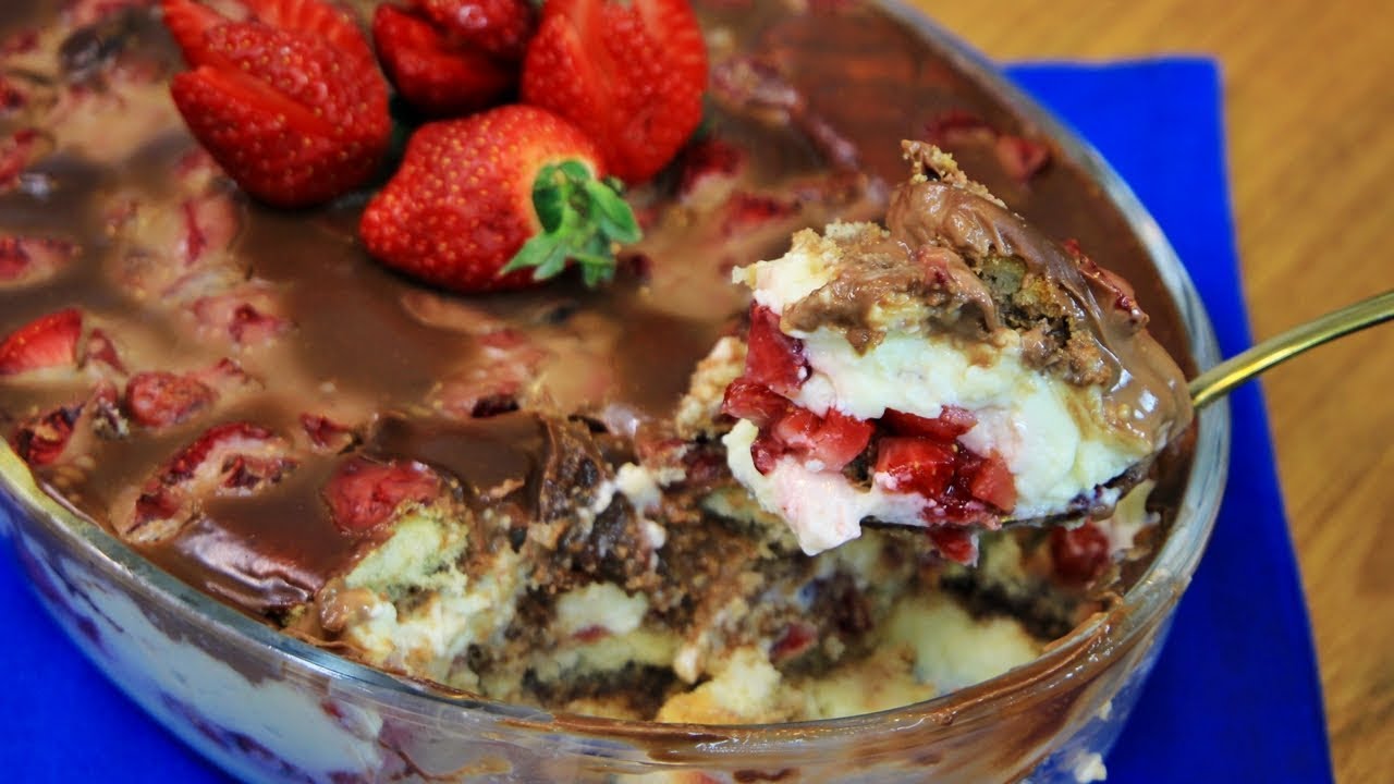 PAVÊ DE CHOCOLATE COM MORANGO FÁCIL E DELICIOSO | BETE NA COZINHA
