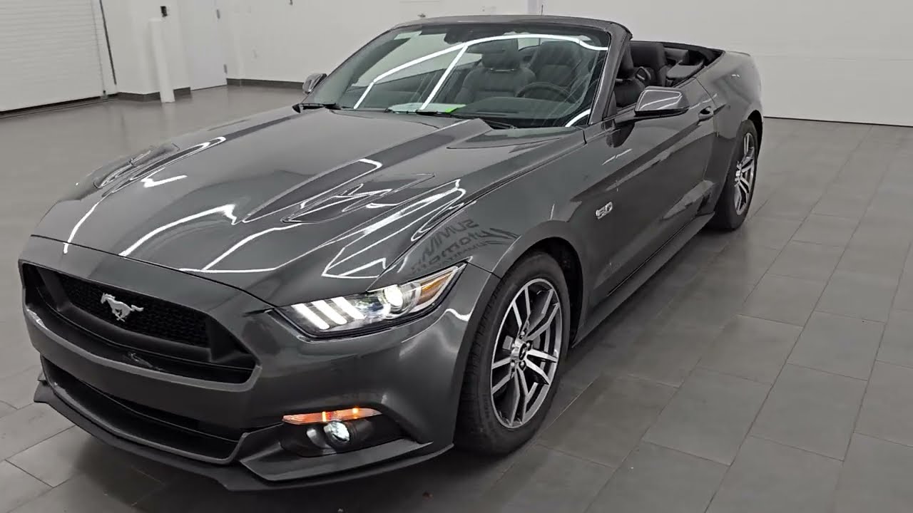 2015 FORD MUSTANG GT PREMIUM CONVERTIBLE 6 SPEED MAGNETIC GRAY 4K WALKAROUND 14670Z SOLD!